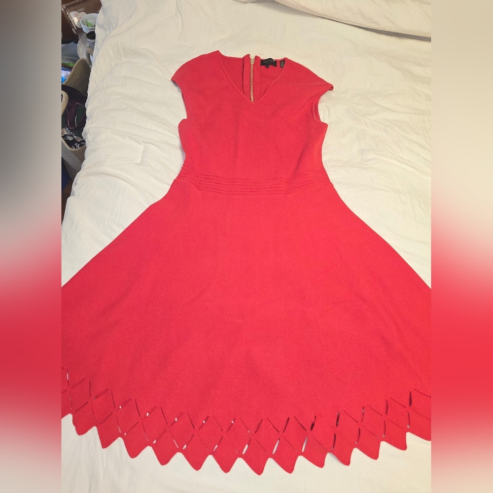 Ted Baker Vibrant Red Mini Dress, Size 3